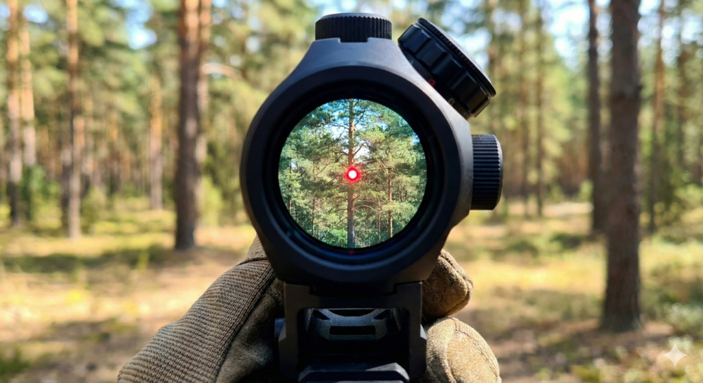 First-Person View Clear Optical Glass and Crisp Red Dot