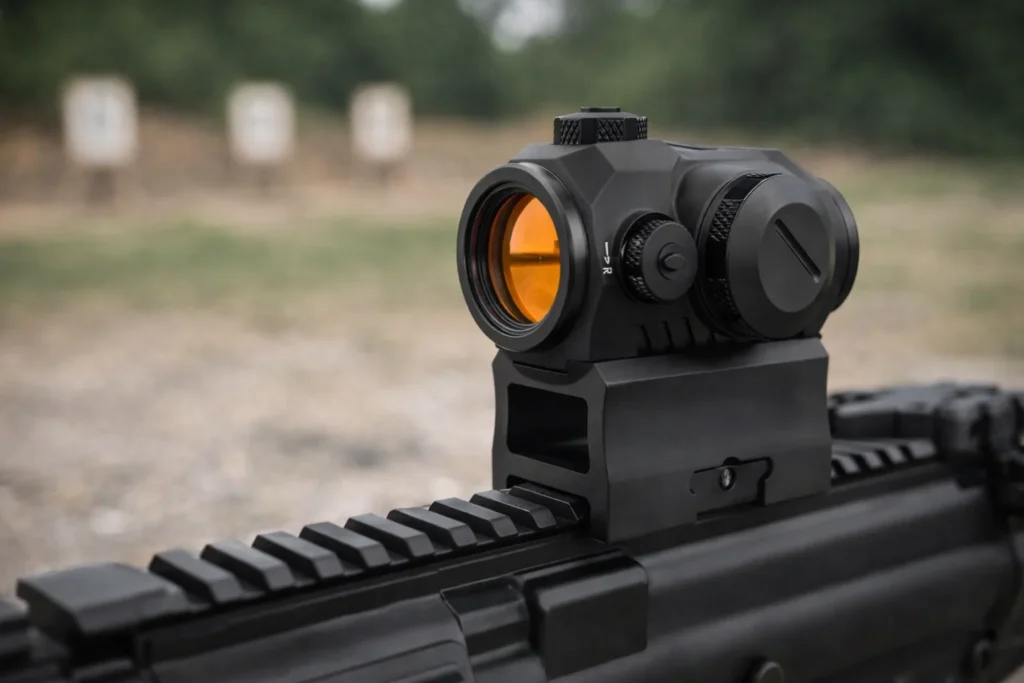 Best Rifle Red Dots – AKR5 Mounted Range Shot